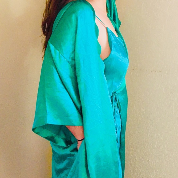 Vtg Nightgown Peignoir Set Jade S / M - Val Mode - Picture 3 of 8
